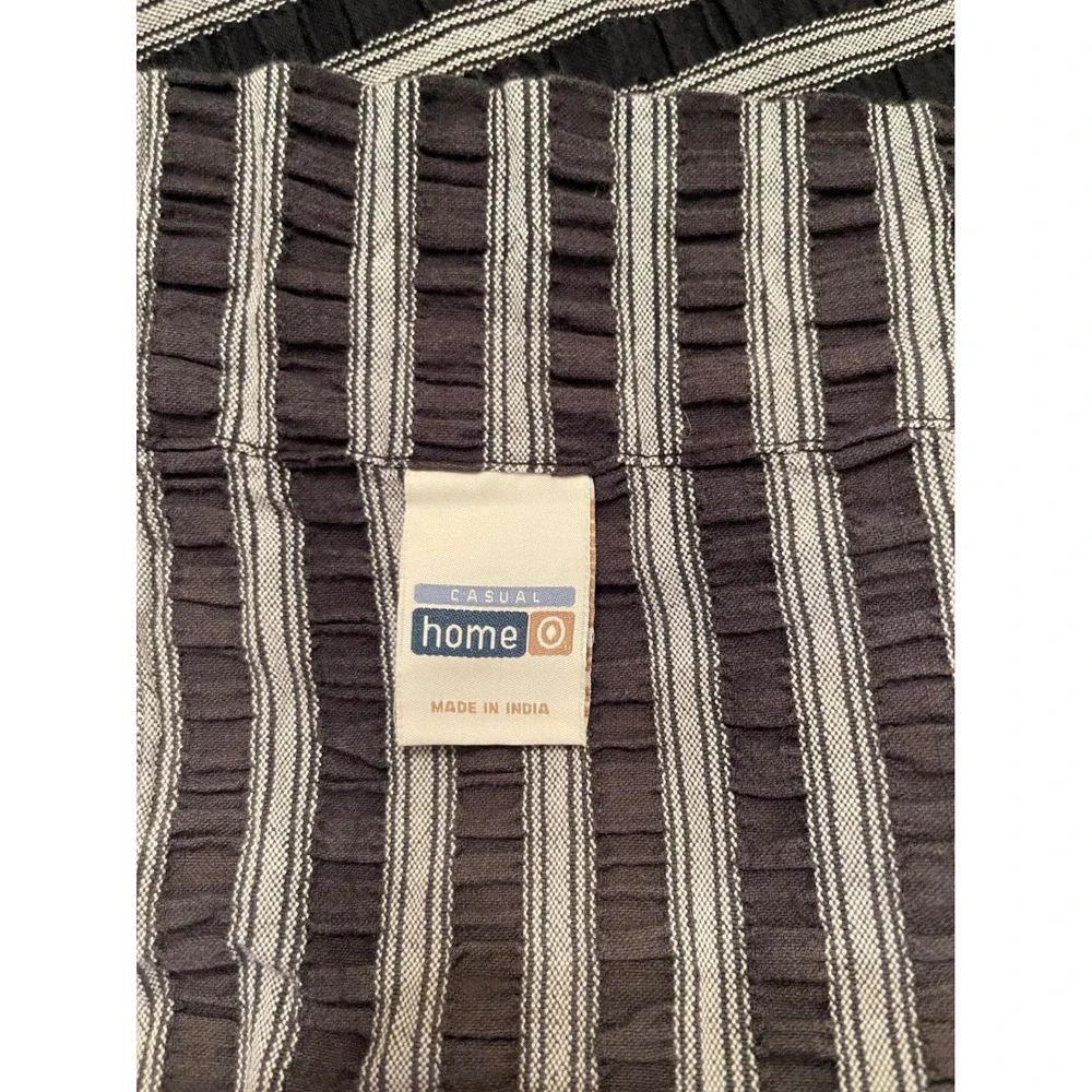 French Ticking Stripe Farmhouse Black White Striped Tie Up Curtain Set 55